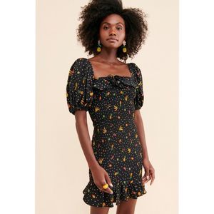Farm Rio Tiny Fruits Smocked Mini Dress Women's Size Medium